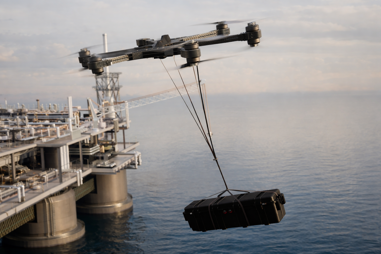 Heavy-lift defense drone for logistics operations